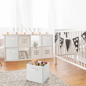 批发可折叠环保织物玩具组织者储物立方体储物盒带手柄 - Product Image 4