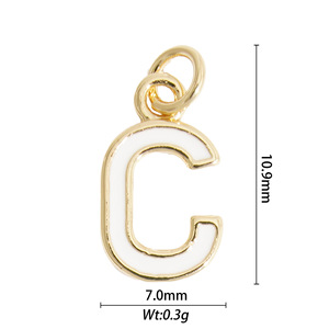 Copper Alphabet Pendant A-Z For Necklace Making Plated Gold Color Jewelry Findings Mixed Shapes 26 Letters DIY Charm - Product Image 4