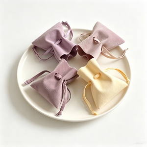 Luxury Suede Jewelry Pouches With <b>Bow</b> Closure Custom Brand Logo For Bridal <b>Gifts</b> Birthday Presents And Party Supplies - Product Image 3