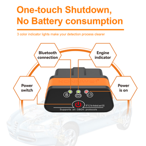 Scanner de voiture MAXOBD APP <span class=keywords><strong>KONNWEI</strong></span> <span class=keywords><strong>KW901</strong></span> sans fil ELM327 Scanner de diagnostic OBD2 pour Android IOS - Product Image 4