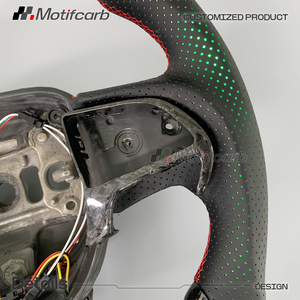 Volant en fibre de carbone forgé personnalisé avec poignées Flash pour Dodge Charger Challenger Hellcat SRT 392 R/T Scat Pack 2013-2023 - Product Image 4