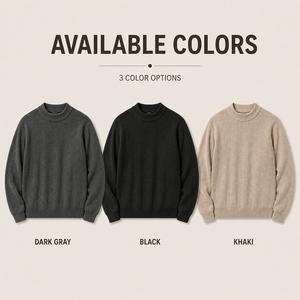 Pull en laine et lyocell pour homme à manches longues, col rond, personnalisable avec logo, chaud et doux, idéal pour l'automne et l'hiver - Product Image 4