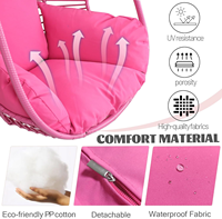 Chaise hamac balançoire couleur rose pour salon extérieur Chaise suspendue œuf en rotin avec support