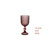 Verre à pied gaufré floral 50ml 10.5cm 110g motif Bégonia pour présentation sur chariot de bar et service de desserts et de vins