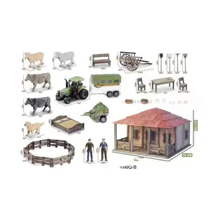 Ittl jumbo conjunto de brinquedos da casa, kit de brinquedos de fazenda de plástico com som, tratores de brinquedo de animais para educação infantil