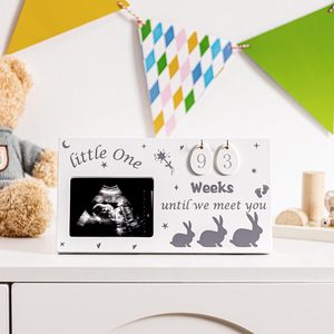 Schermo di seta stampato ecografia in legno cornice <span class=keywords><strong>personalizzata</strong></span> regalo cornice <span class=keywords><strong>foto</strong></span> ad ultrasuoni <span class=keywords><strong>con</strong></span> il conto alla rovescia del bambino settimane - Product Image 4