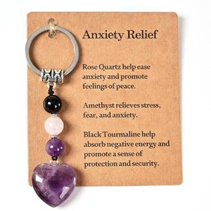 Natural Healing Crystal Keychain for Anxiety Relief Thoughtful Gift for Life's Transitional Moments New Beginnings Farewells