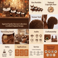 Peluches d'écureuils kawaii super douces personnalisées en gros avec rembourrage en coton PP, jouet anti-stress pour tous les âges