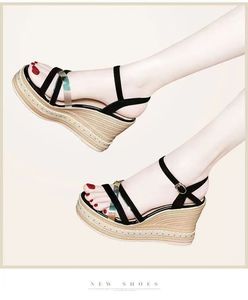 Women Color Block European and American Style Wedge <b>Sandals</b> Summer New Cross Strap Thick Sole Colorful Platform <b>Sandals</b> - Product Image 6