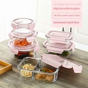 Récipients de stockage des aliments en <span class=keywords><strong>verre</strong></span> borosilicate avec couvercles-Récipient de stockage des aliments en <span class=keywords><strong>verre</strong></span> de qualité supérieure étanche, au micro-ondes et au four - Product Image 4