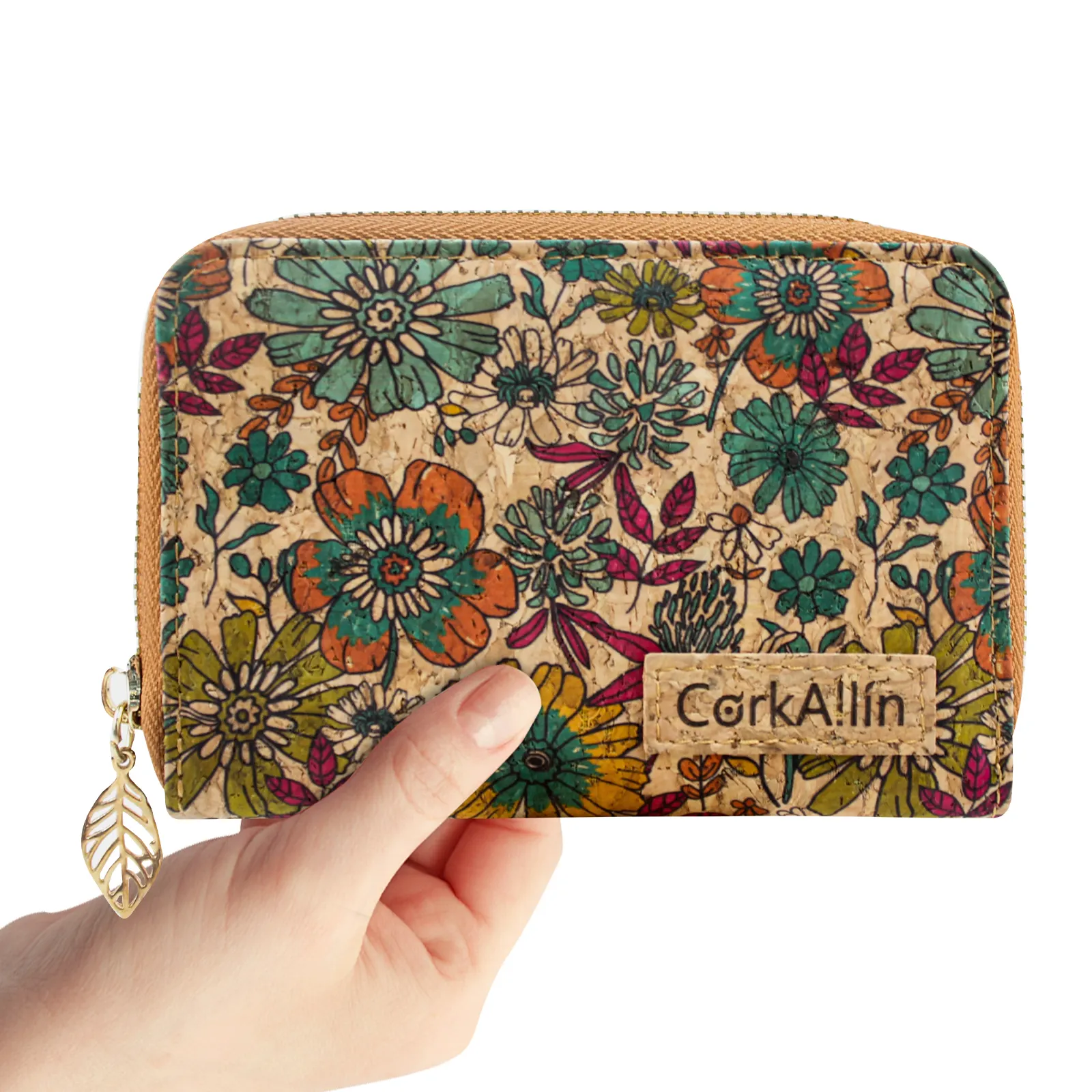 Handmade Cork Wallet for Women zipper wallet Vegan Organic Sustainable Eco Friendly Cork Coin purse with cardholders