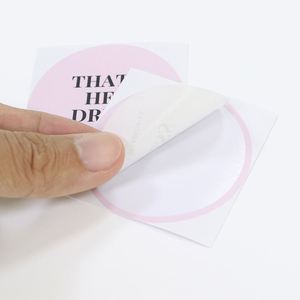Customized Logo High Quality Recyclable Waterproof Self Adhesive Transparent UV Printed Rectangle <b>Paper</b> Stickers - Product Image 4