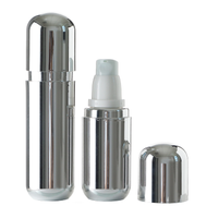 Fournisseur en gros de flacons pompe cosmétiques en ABS électroplaqué argenté de 30 ml, 50 ml, 100 ml, 120 ml, avec récipient intérieur rechargeable en PP pour soins de la peau