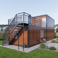 détachable de luxe de 2 étages pour stand d'immeuble de bureaux Maison modulaire préfabriquée en panneaux sandwich pour camp