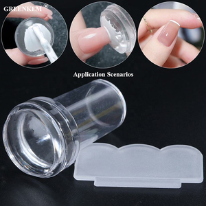 Kit <span class=keywords><strong>de</strong></span> tamponnage et racloir à <span class=keywords><strong>ongles</strong></span> en silicone transparent avec tête en silicone, pochoir <span class=keywords><strong>de</strong></span> tamponnage pour plaque à <span class=keywords><strong>ongles</strong></span> - Product Image 4