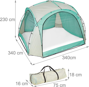 เต็นท์โดมกลางแจ้งขนาด 350x350x230 ซม. สำหรับจัดงานเลี้ยงถาวร ศาลาพักผ่อน ศาลาทำสมาธิ หลังคาคลุมโยคะ พร้อมมุ้งกันยุง - Product Image 6