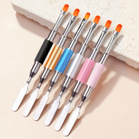 Pinceau à ongles double embout pour nail art, stylo de dessin floral pour extension de gel UV, spatule applicatrice de gel UV, accessoires et outils de manucure