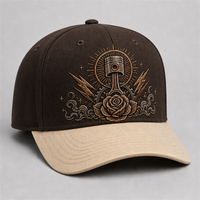 Casquette de baseball personnalisée style Old English, 5 panneaux, visière incurvée, style Dad Hat, streetwear urbain West Coast, vente en gros, faible MOQ