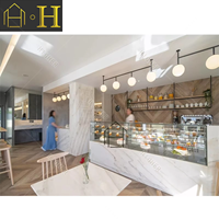 Comptoir de boulangerie avec éclairage, comptoir de présentation de gâteaux en verre trempé, approvisionnement direct d'usine