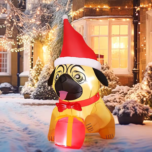 COMIN 5 FT de hauteur gonflables de Noël en plein air Halloween décoration gonflable bouledogue - Product Image 6