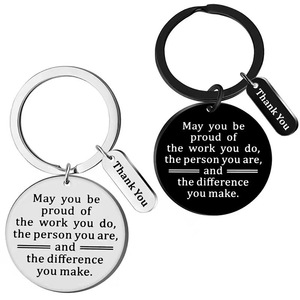 Offre Spéciale rond blanc en acier inoxydable porte-clés gravé slogan pouvez-vous être porte-clés bricolage cadeau personnalisé pour <span class=keywords><strong>les</strong></span> <span class=keywords><strong>collègues</strong></span> - Product Image 6
