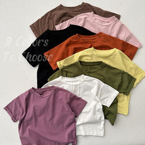 Haute qualité garçons filles coton à manches courtes é<span class=keywords><strong>t</strong></span>é décontracté bébé solide <span class=keywords><strong>t</strong></span>-<span class=keywords><strong>shirt</strong></span> pour enfants - Product Image 4