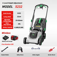 Tondeuse à gazon électrique sans fil à grande capacité, double commande, 220V, durable, vente en gros d'usine