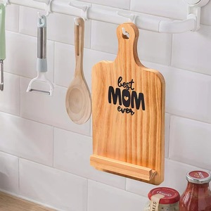 Pine Wood Menu <b>Stand</b> 5x30x2.2cm Desktop <b>Tablet</b> Phone Display <b>Stand</b> Natural Color Customizable - Product Image 2