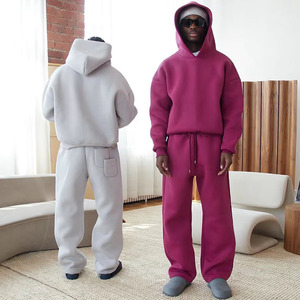 Tùy Chỉnh 600gsm Baggy Jogger Và Áo Theo Dõi Phù Hợp Với Quá Khổ Unisex Sweatpants Set Lông Cừu Bông Tracksuit Người Đàn Ông Tùy Chỉnh Sweatsuit - Product Image 1