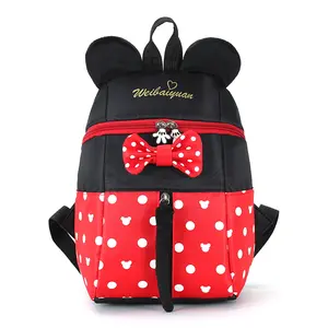 Yeni moda güzel çocuk Minnie Mickey sırt çantası çocuk okul çantası