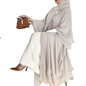 Set Abaya dan jilbab wanita Islam gaun selendang wanita Turki gaun Hijab Muslim untuk wanita K0319