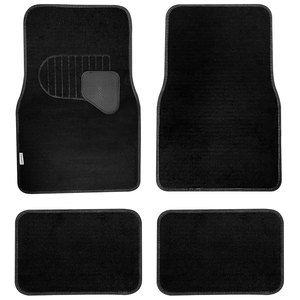 Tappetini da pavimento per auto in 4 pezzi antiscivolo nero antiscivolo rinforzato con Area del pedale - Product Image 1