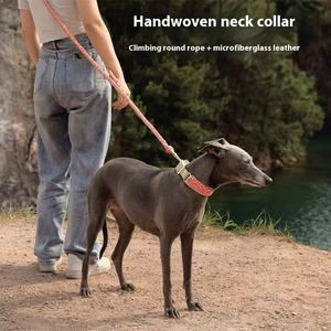 <span class=keywords><strong>Collier</strong></span> de chien PARACORD tissé à la main chaîne nouvelle <span class=keywords><strong>laisse</strong></span> de <span class=keywords><strong>collier</strong></span> pour animaux de compagnie pour chiens de taille moyenne <span class=keywords><strong>collier</strong></span> de <span class=keywords><strong>laisse</strong></span> de marche en Nylon à motif solide - Product Image 3