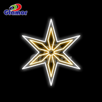 Luces LED 2D con motivo de estrellas, bonitas pantallas navideñas para exteriores