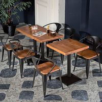 Ensemble de table et de chaises de restaurant commercial, table industrielle en métal 80x120cm, ensemble de salle à manger pour hôtels et restaurants