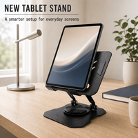 Support de bureau réglable pour ordinateur portable 15 pouces avec logo personnalisé, base rotative à 360° en aluminium, support de tablette pour bureau