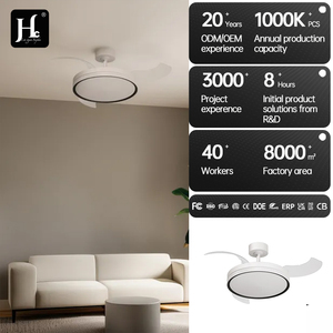 Ventilateur de plafond moderne à 3 pales rétractables de 42 pouces avec moteur DC, lumière LED, télécommande, pour la maison, l'hôtel, le bureau - Product Image 5