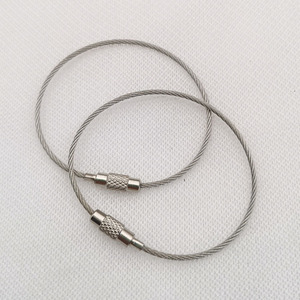 Dây Keychain cáp lớn dây thép không gỉ Keyring vòng lặp chủ Heavy Duty connectable hành lý tag KEEPER vàng móc chìa khóa vòng - Product Image 6