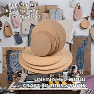 Unfinished Wood Cutting Raw Chipboard Sheets MDF Sign Diy Craft <b>Canvas</b> Panel Hardwood Kraft Board Wooden Plaque Engraving - Product Image 2