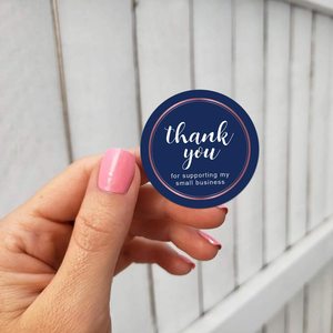 Factory hot sale adhesive butterfly beauiful 1.5 inch blue thank <span class=keywords><strong>you</strong></span> sticker - Product Image 2