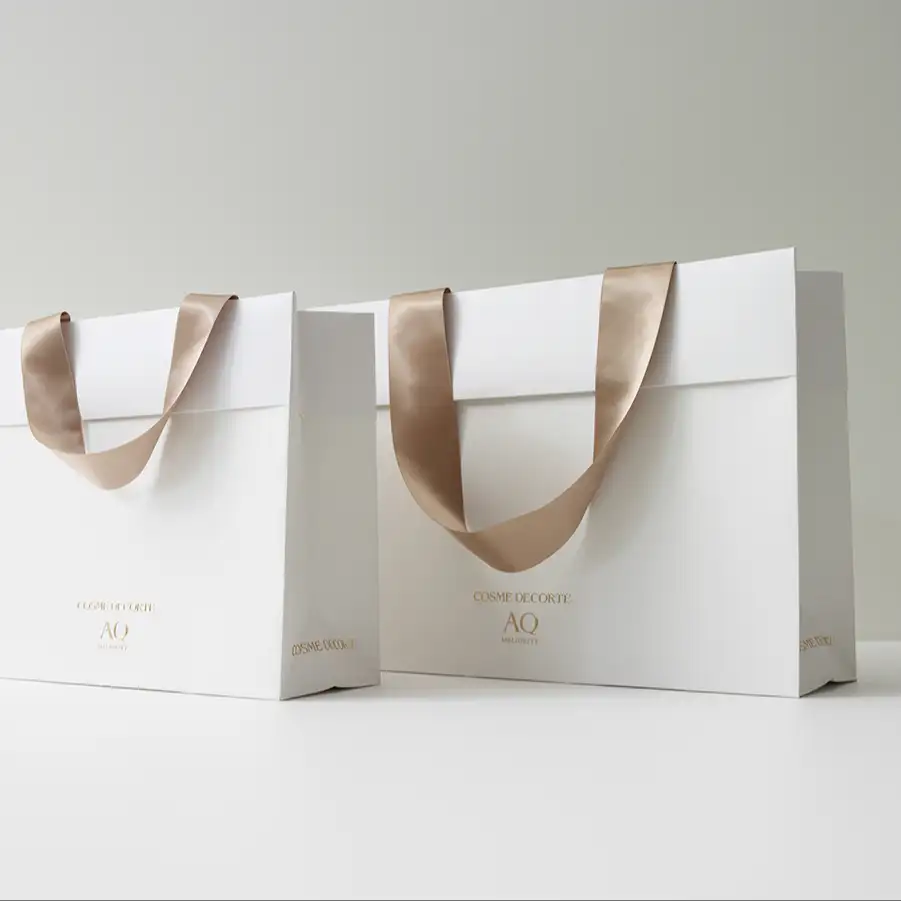 Новый дизайн по индивидуальному заказу хозяйственная сумка складная стойка для хранения крафт-бумажный мешок с лентой