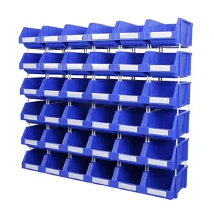 Plastic SEMI-OPEN Stacking Warehouse Bin Small Spare Parts Pick Sorting Storage Organizer Box Bin Shelving Wholesale