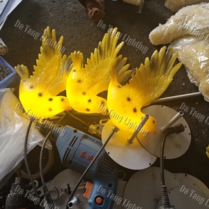 Fiberglass Small Bird Motif Light LED Bird Sculpture <b>Outdoor</b> Garden Yard Christmas <b>Decoration</b> Lamp - Product Image 3