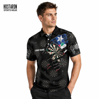 HOSTARON-T-shirt polo de haute qualité pour hommes, à fermeture éclair, col polo et fléchettes, avec sublimation, 1/4