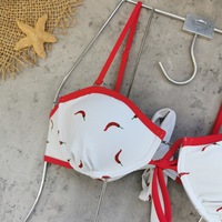 Mini bikini rétro imprimé TW, haut tube à bretelles, taille basse, dos nu sexy, micro bikini, nouvelle collection 2025, ensemble deux pièces, string pour femmes