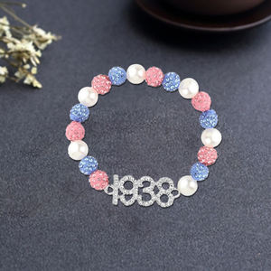 Baby rosa perline di diamanti blu donne lettere sociali SER Jack e Jill membri jjjoa gruppo 1938 braccialetti <span class=keywords><strong>gioielli</strong></span> per le donne regali - Product Image 3