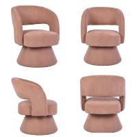 Fauteuil pivotant 360° CARLFORD, chaise d'appoint en tissu doux, décoration de table, fauteuil de loisirs pour la maison ou l'hôtel, pour salon ou chambre à coucher
