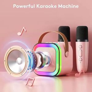 Mini Altavoz profesional RGB LED BT para KTV Home Party inalámbrico portátil con micrófonos impermeables DC magnético incluido - Product Image 6