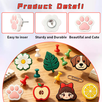 Punaises de bureau en PVC à motif de dessin animé mignon, personnalisées, en caoutchouc souple, en forme de fleur et de patte, créatives et amusantes, cadeaux souvenirs pour enfants, service commercial fiable