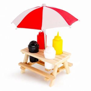 Juego de Mesa Portátil para Barbacoa al Aire Libre con Soporte para Condimentos y Adornos de Madera de Pino con Logotipo OEM Promocional, Ideal para Fiestas Familiares - Product Image 4